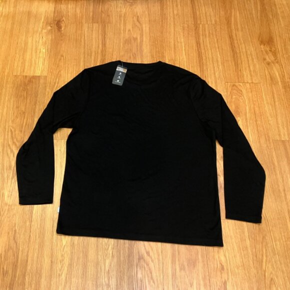 Alfani Alfatech Long Sleeve Crewneck T-Shirt Deep Black Size XL - Picture 4 of 5